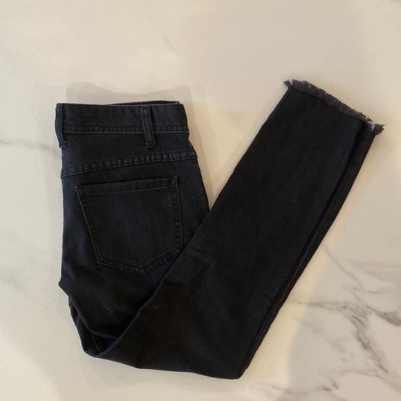 Free People, black distressed with raw hem Denim Jeans, Size 26, 25” Inseam - Picture 1 of 6